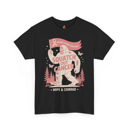Squatch Out Cancer Hope & Courage Breast Cancer Awareness Unisex T-shirt | TEEZOCA 