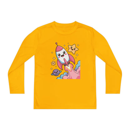 Cute Rocket Ship Kids Long Sleeve T-Shirt TEEZOCA