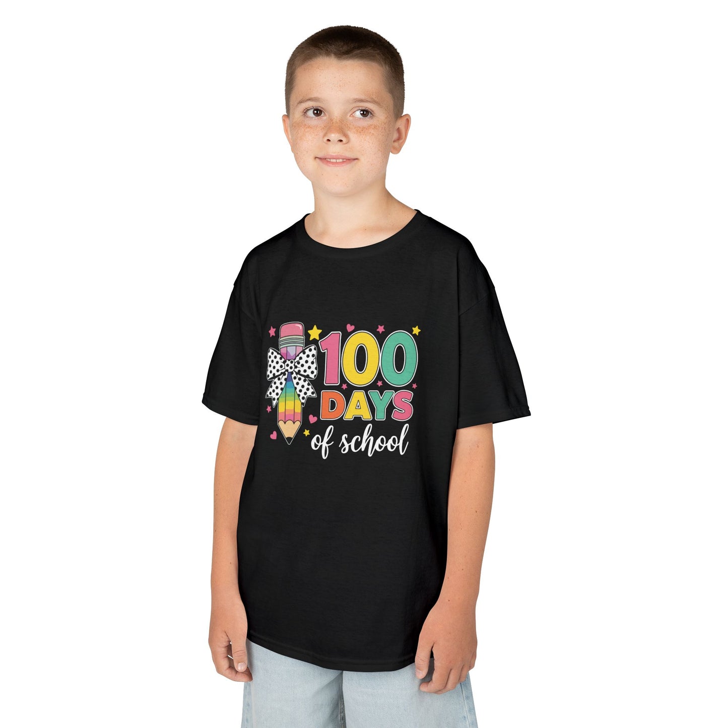 Cute 100 Days Of School Rainbow Pencil T‑Shirt – Kids Teacher Classroom Shirt