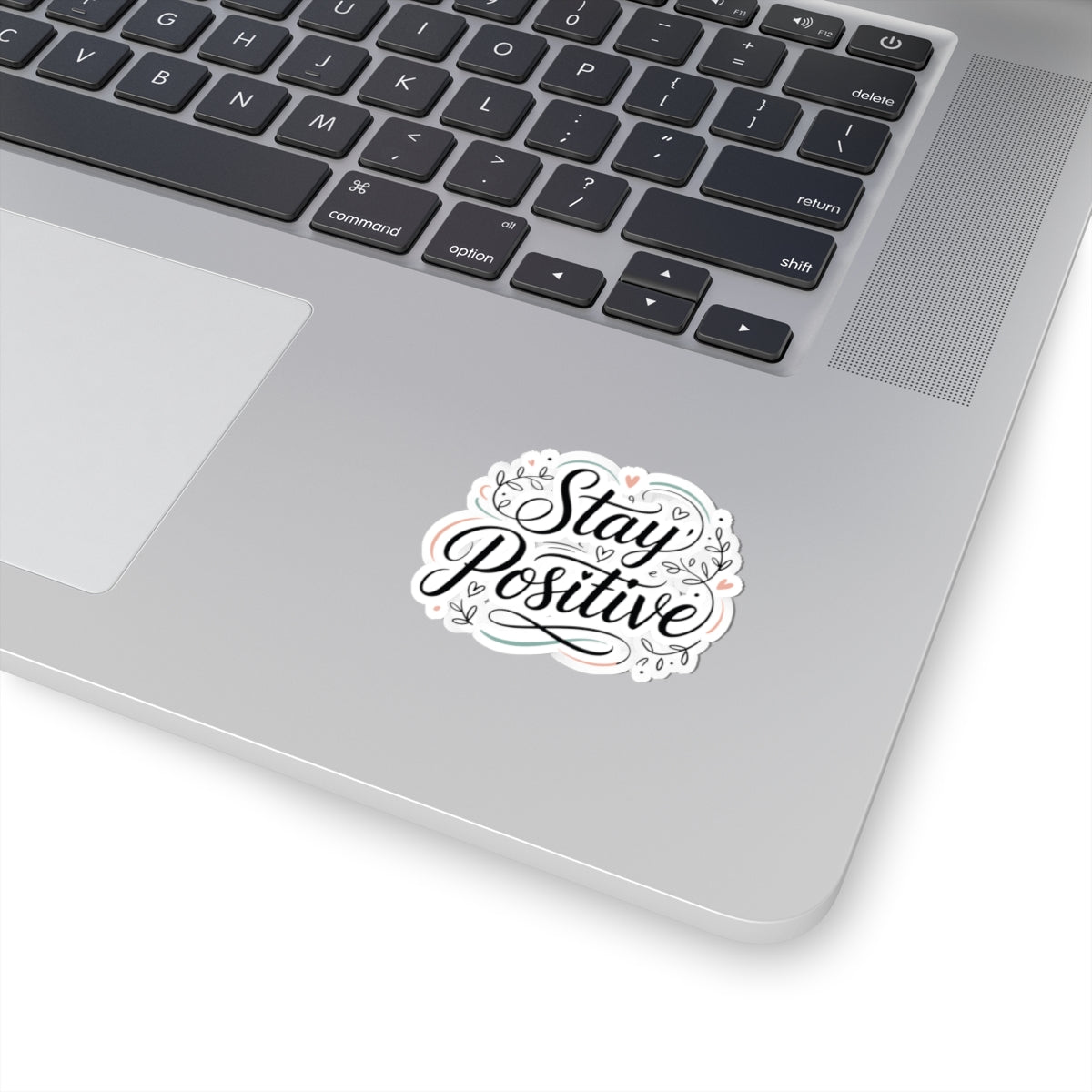 TEEZOCA motivational stay positive sticker with hearts and flourishes