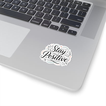 TEEZOCA motivational stay positive sticker with hearts and flourishes