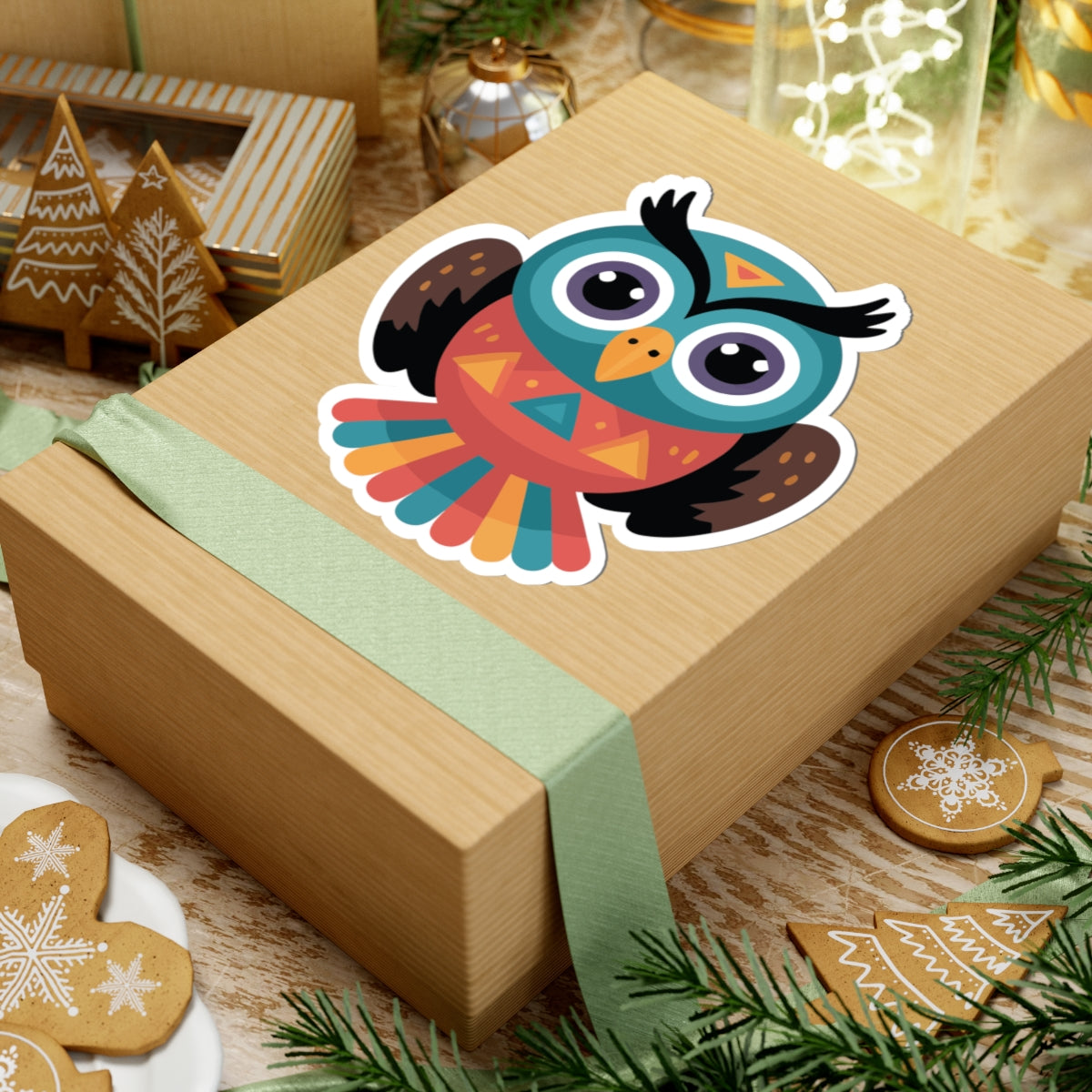 TEEZOCA playful owl design with geometric shapes