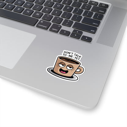 TEEZOCA tired coffee cup humor sticker