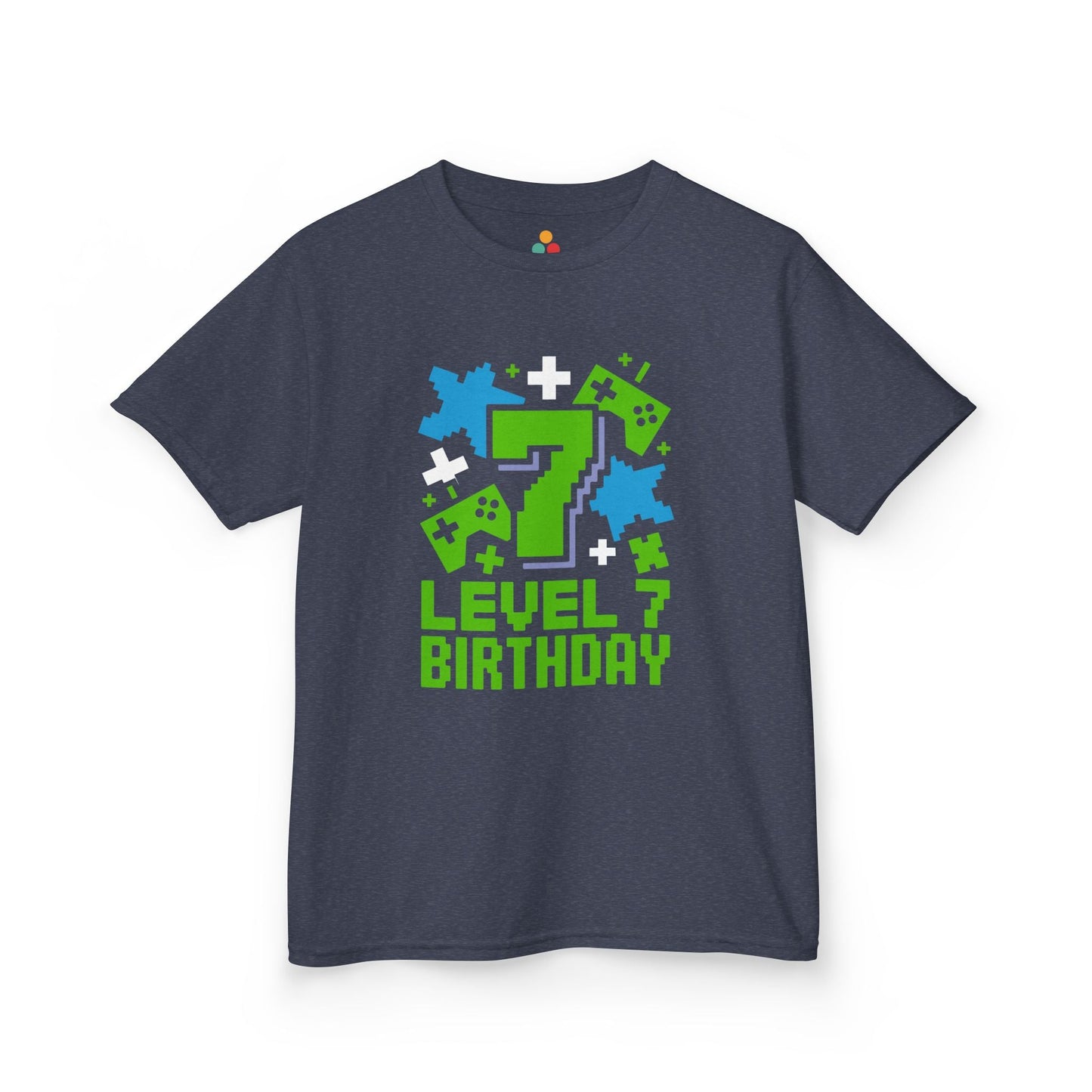 Level 7 Birthday Shirt — Pixel Game Controller 7th Birthday T-Shirt for Kids TEEZOCA