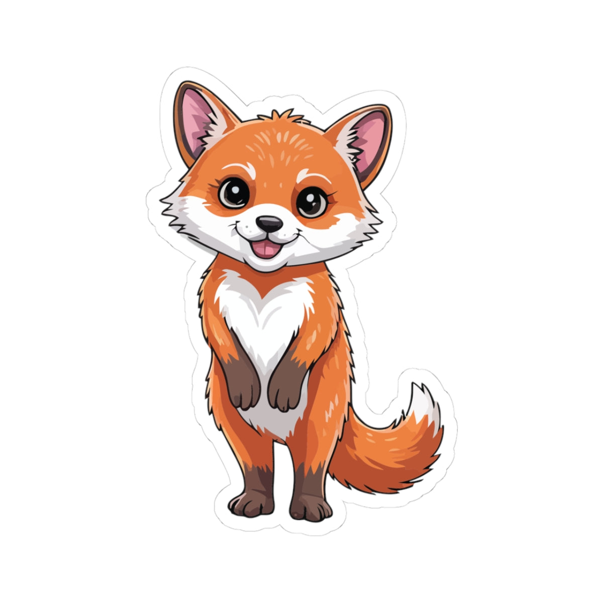 Cute Standing Fox Sticker Adorable Cartoon Animal | TEEZOCA