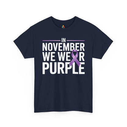 In November We Wear Purple Alzheimer Awareness Unisex T-shirt | TEEZOCA 