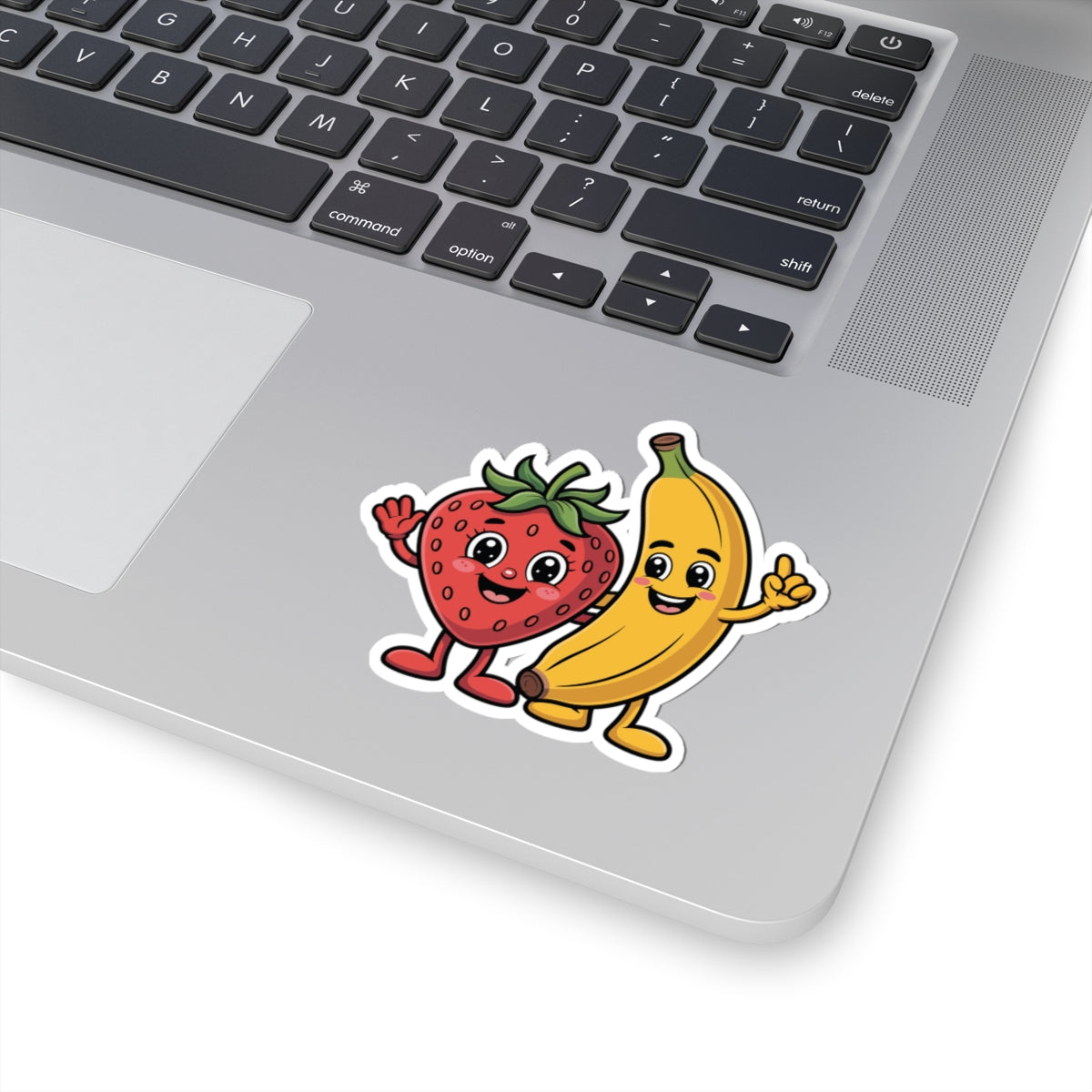 TEEZOCA cute strawberry banana cartoon sticker smiling fruit duo