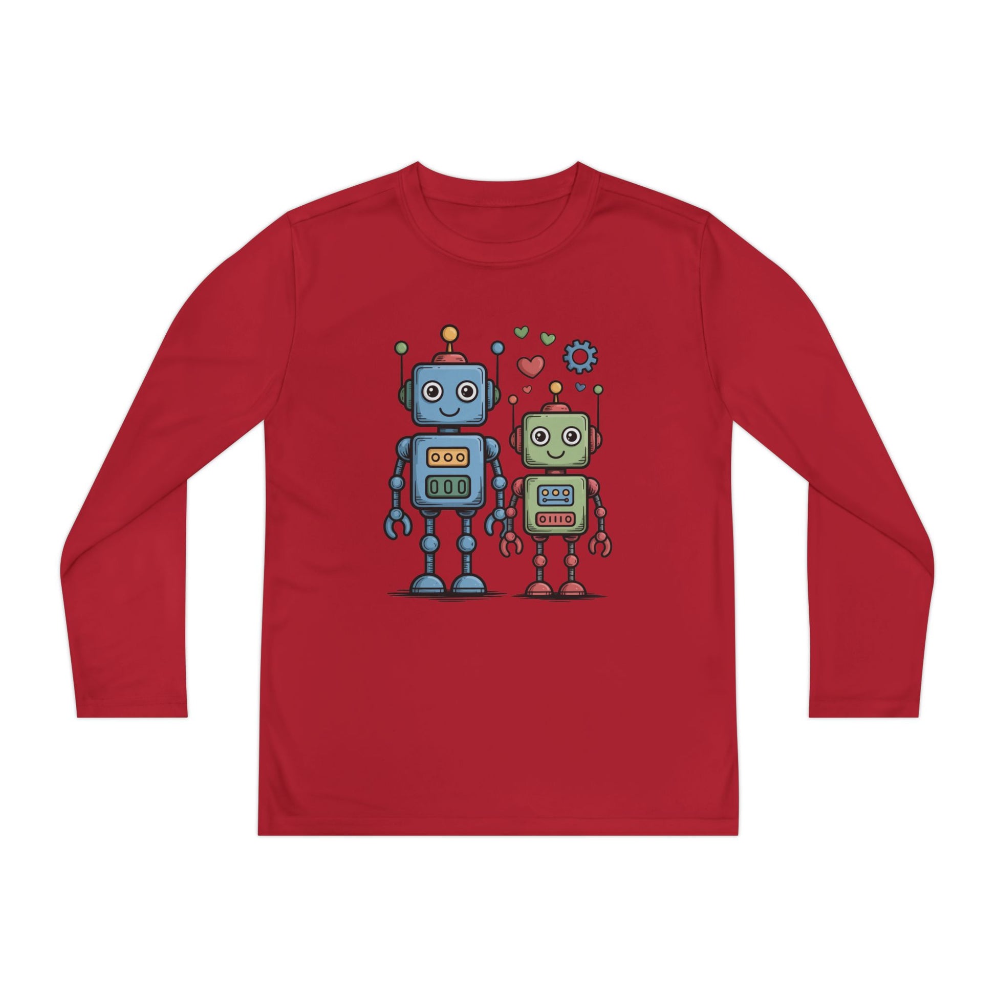Cute Robot Friends Kids Long Sleeve T-Shirt | TEEZOCA 