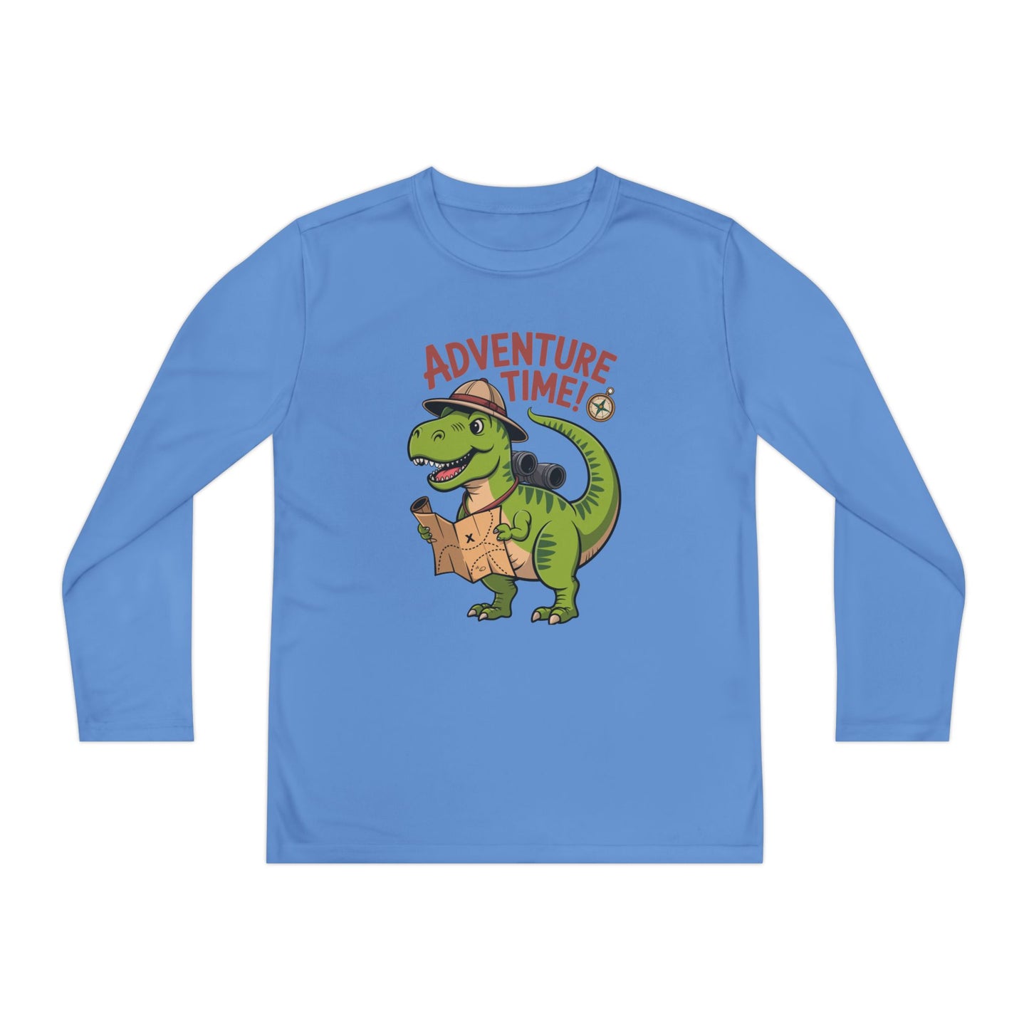 Adventure Time Kids Long Sleeve Tee — Explorer T-Rex Map Shirt TEEZOCA