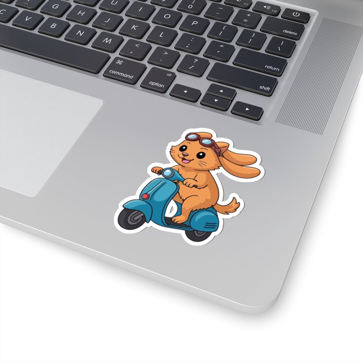 TEEZOCA funny bunny sticker rabbit riding scooter