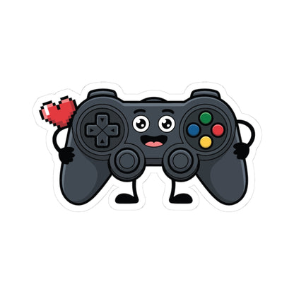 TEEZOCA cute gamer controller sticker smiling gamepad with pixel heart