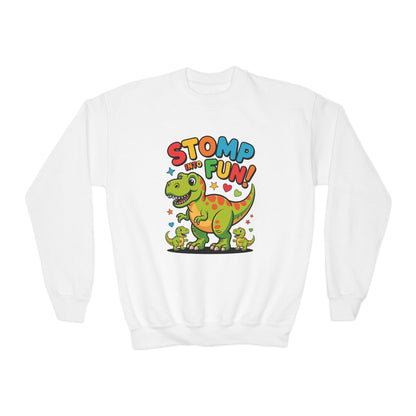 Stomp Fun! Kids Dinosaur Crewneck Sweatshirt TEEZOCA