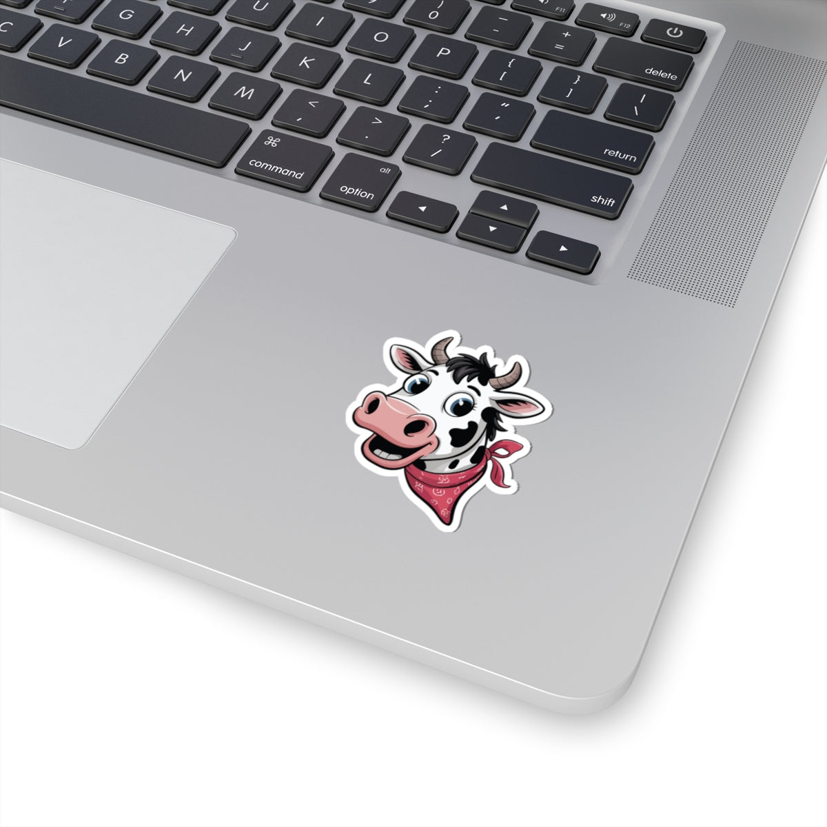 TEEZOCA cute cow sticker smiling farm animal illustration