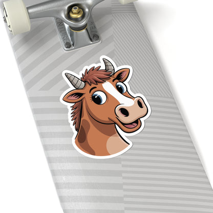 TEEZOCA cute cow sticker cartoon cow head illustration