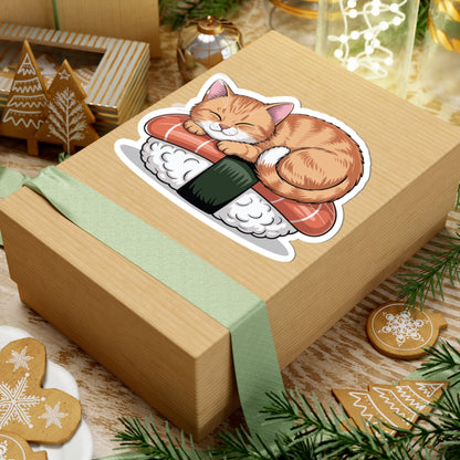 TEEZOCA cute sushi cat sticker adorable kawaii food cat art