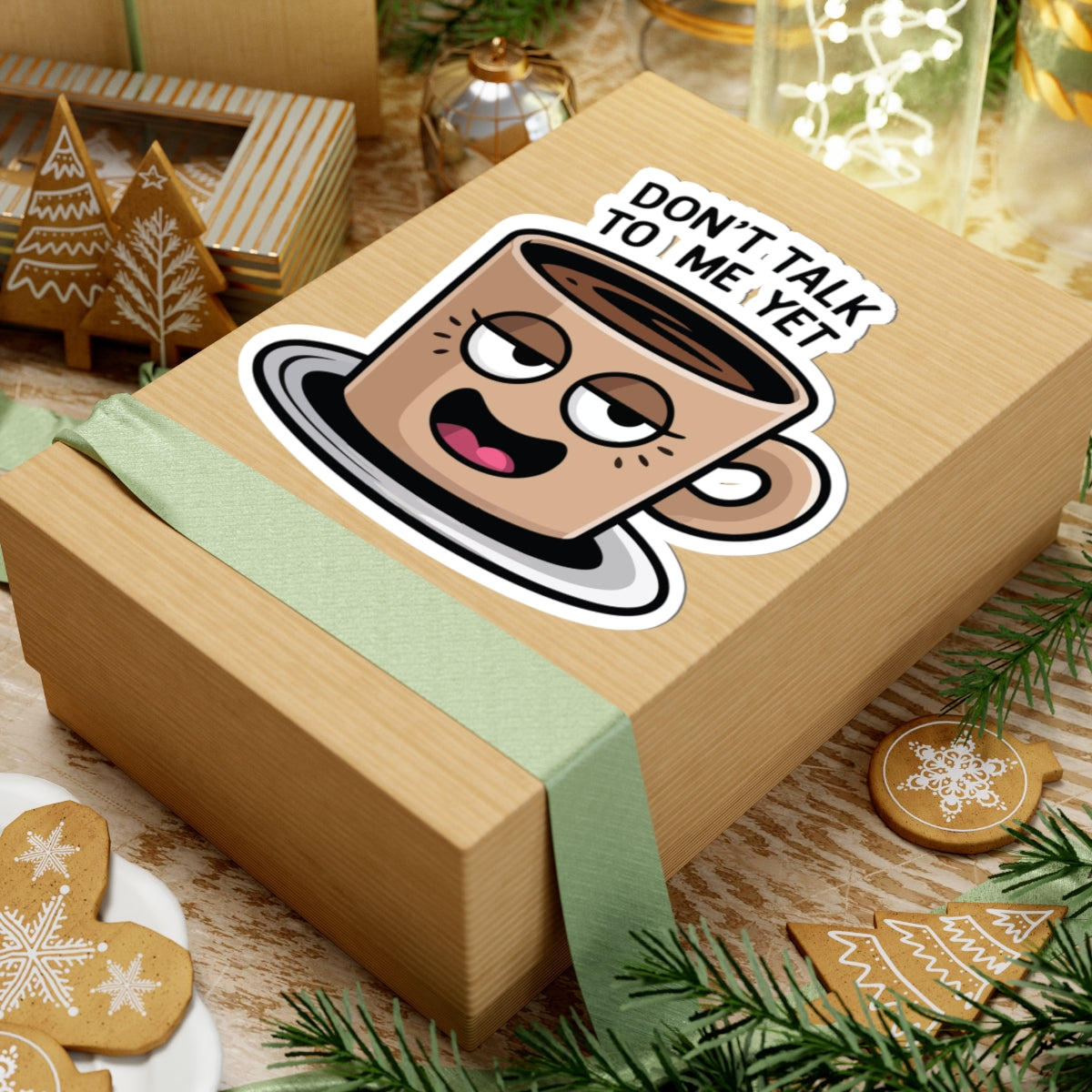 TEEZOCA sarcastic coffee cup illustration sticker