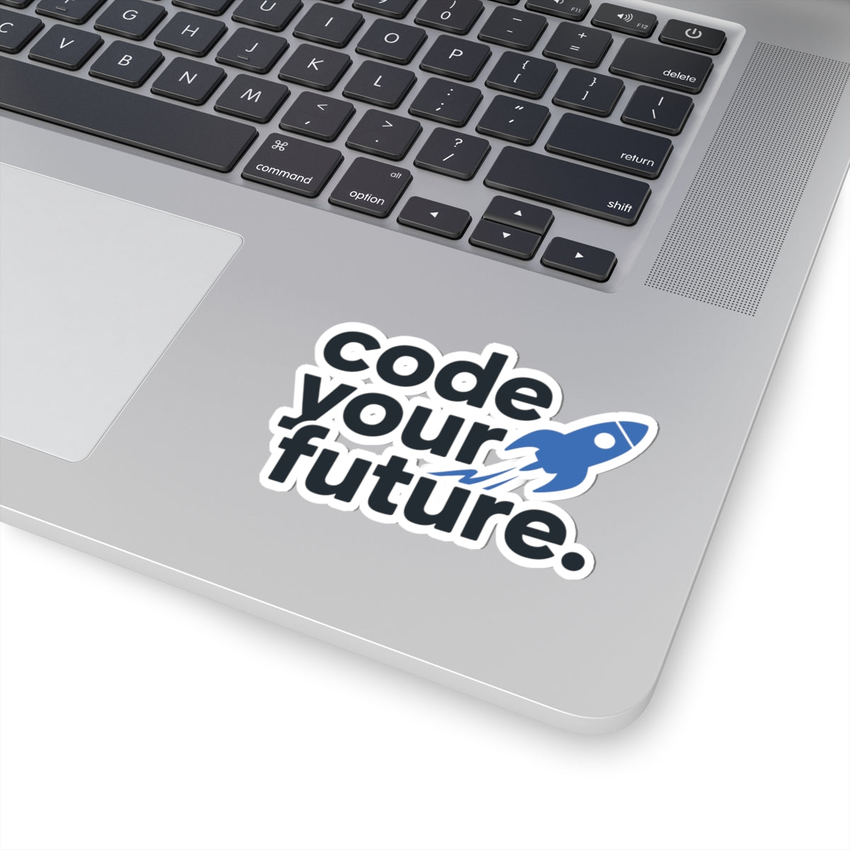 TEEZOCA code your future coding sticker with rocket graphic