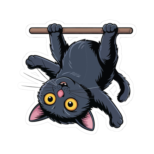 TEEZOCA funny hanging cat cartoon sticker