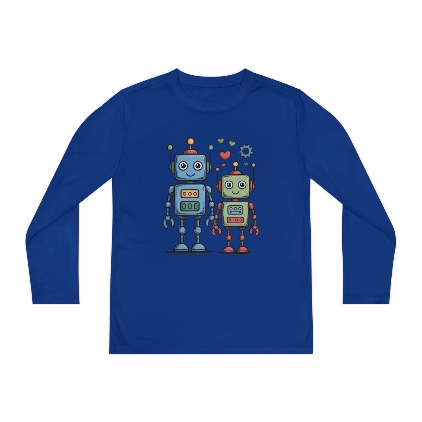 Cute Robot Friends Kids Long Sleeve T-Shirt | TEEZOCA 