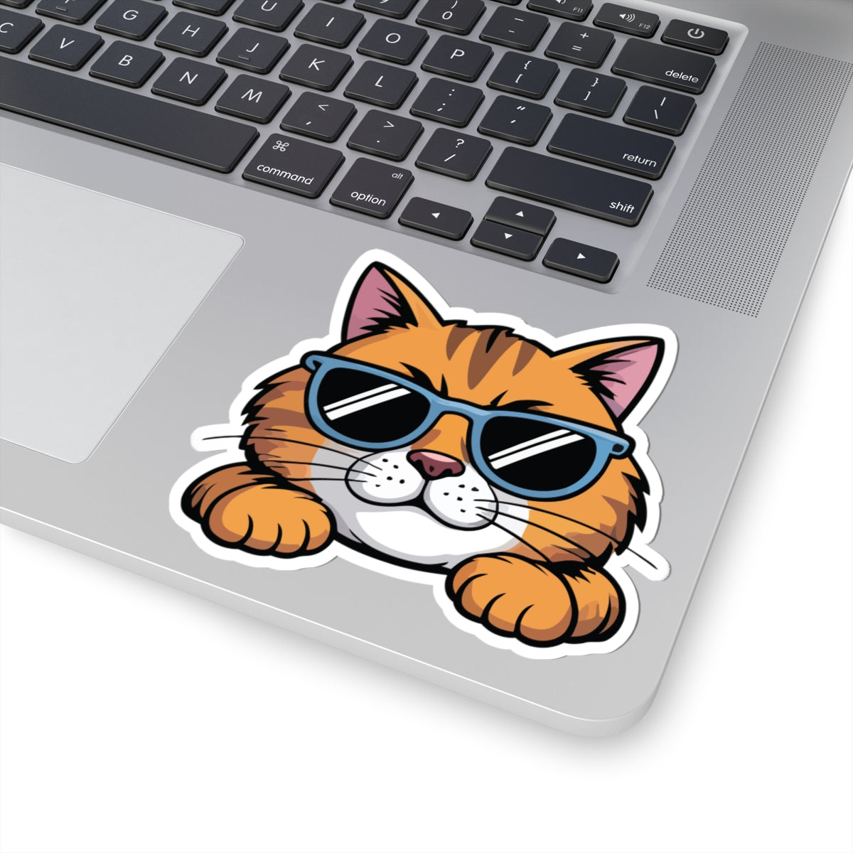 TEEZOCA cool cat sticker with sunglasses