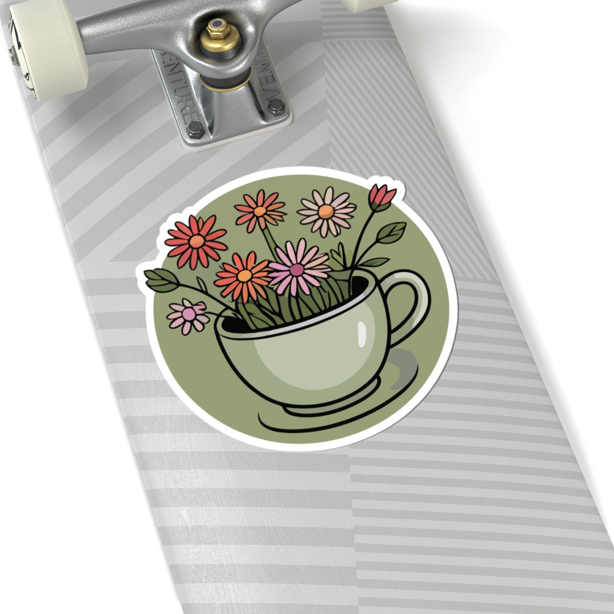 TEEZOCA cute floral teacup sticker illustration