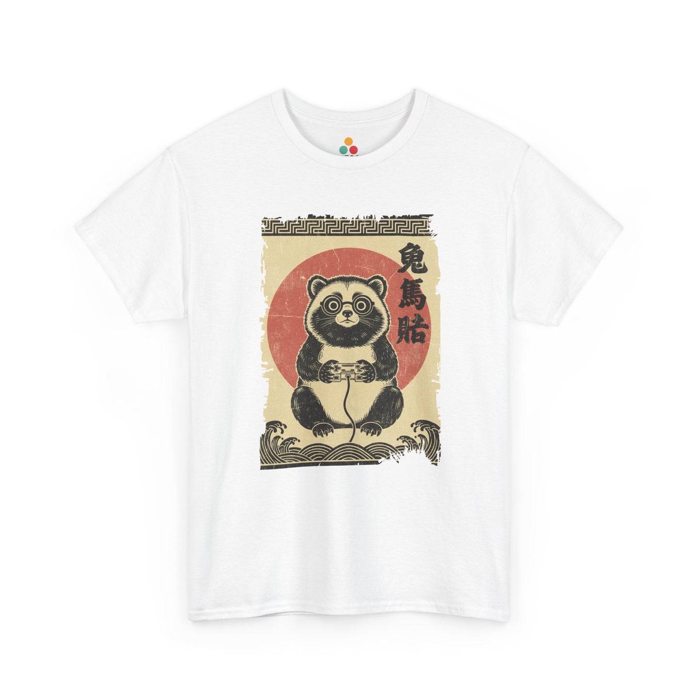 Panda Gamer Vintage Tee Japanese Ukiyo-e Graphic T-Shirt