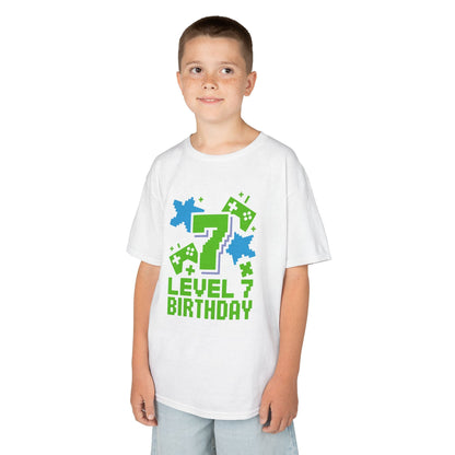 Level 7 Birthday Shirt — Pixel Game Controller 7th Birthday T-Shirt for Kids TEEZOCA