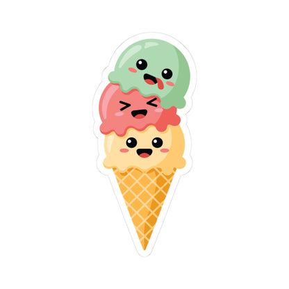 TEEZOCA cute ice cream sticker kawaii triple scoop dessert