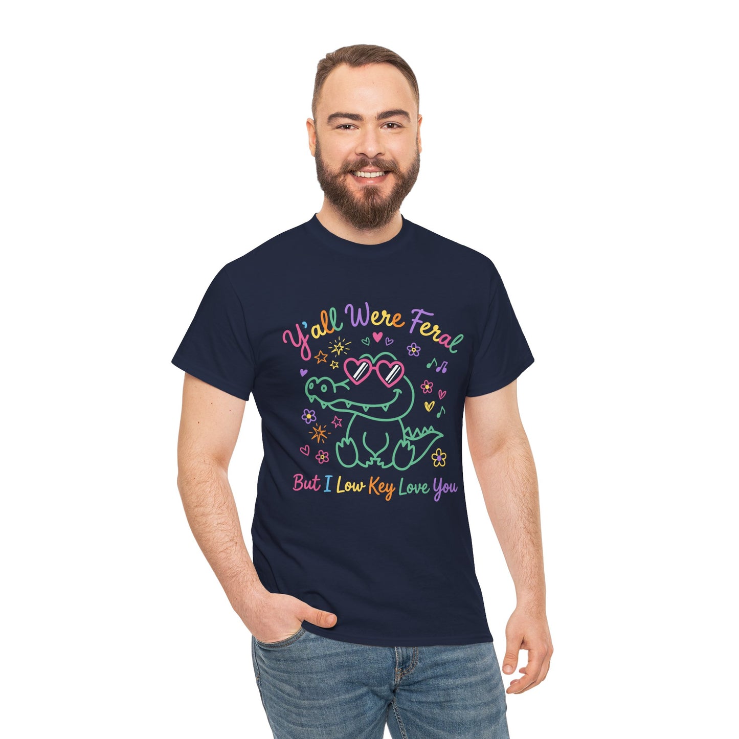 Y’all Were Feral But I Low Key Love You Crocodile aligator T-Shirt – Funny Last day of school Tee | TEEZOCA 