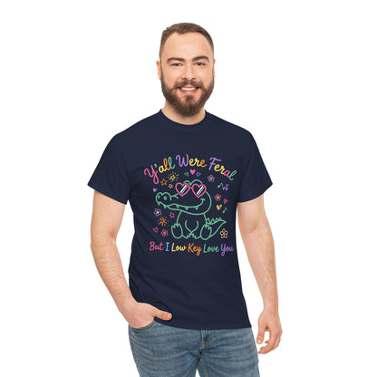 Y’all Were Feral But I Low Key Love You Crocodile aligator T-Shirt – Funny Last day of school Tee | TEEZOCA 