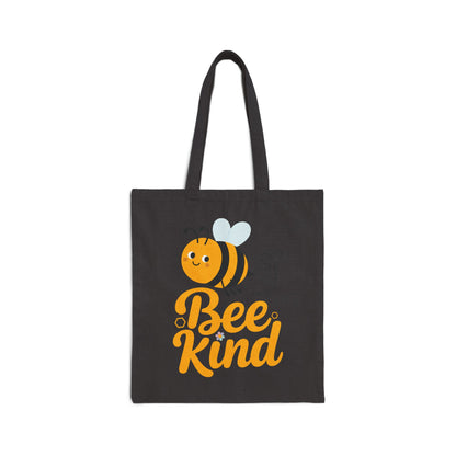 TEEZOCA tote bag with Bee Kind text and cute bee illustration design