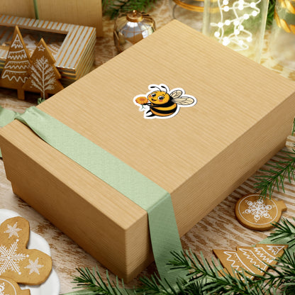 TEEZOCA nature lover sticker cute bee character with striped body and wings