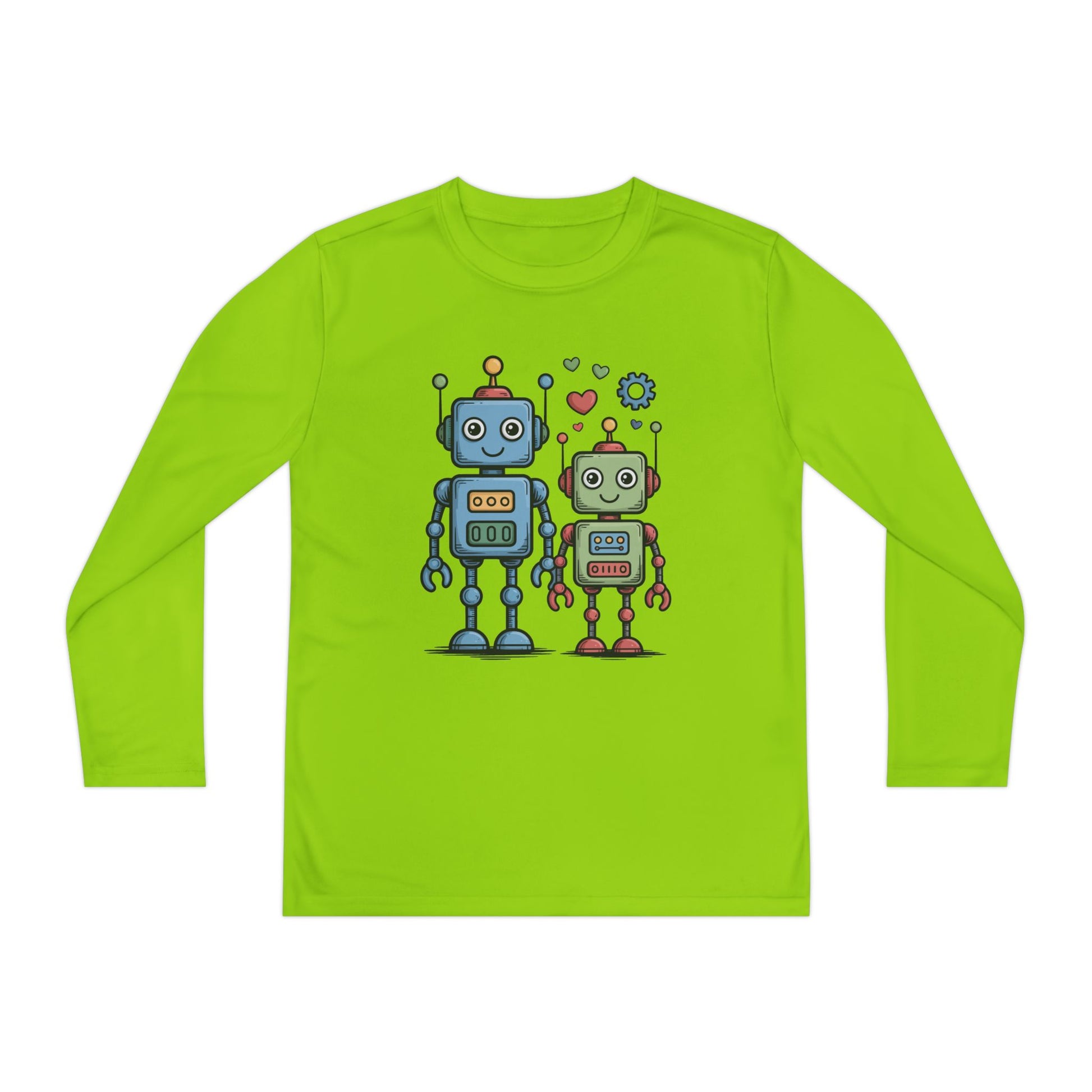 Cute Robot Friends Kids Long Sleeve T-Shirt | TEEZOCA 