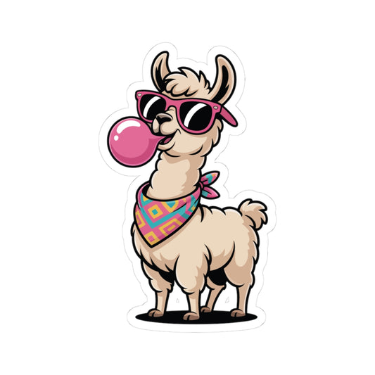 TEEZOCA cool llama bubble gum sticker kawaii llama sunglasses