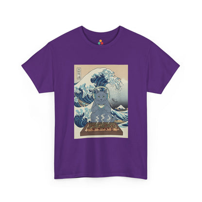 Ukiyo-e Cat Gaming Tee — Japanese Wave Vintage Poster T-Shirt | TEEZOCA 