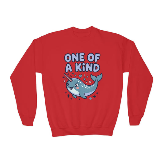 One of a Kind Narwhal Youth Crewneck Sweatshirt TEEZOCA