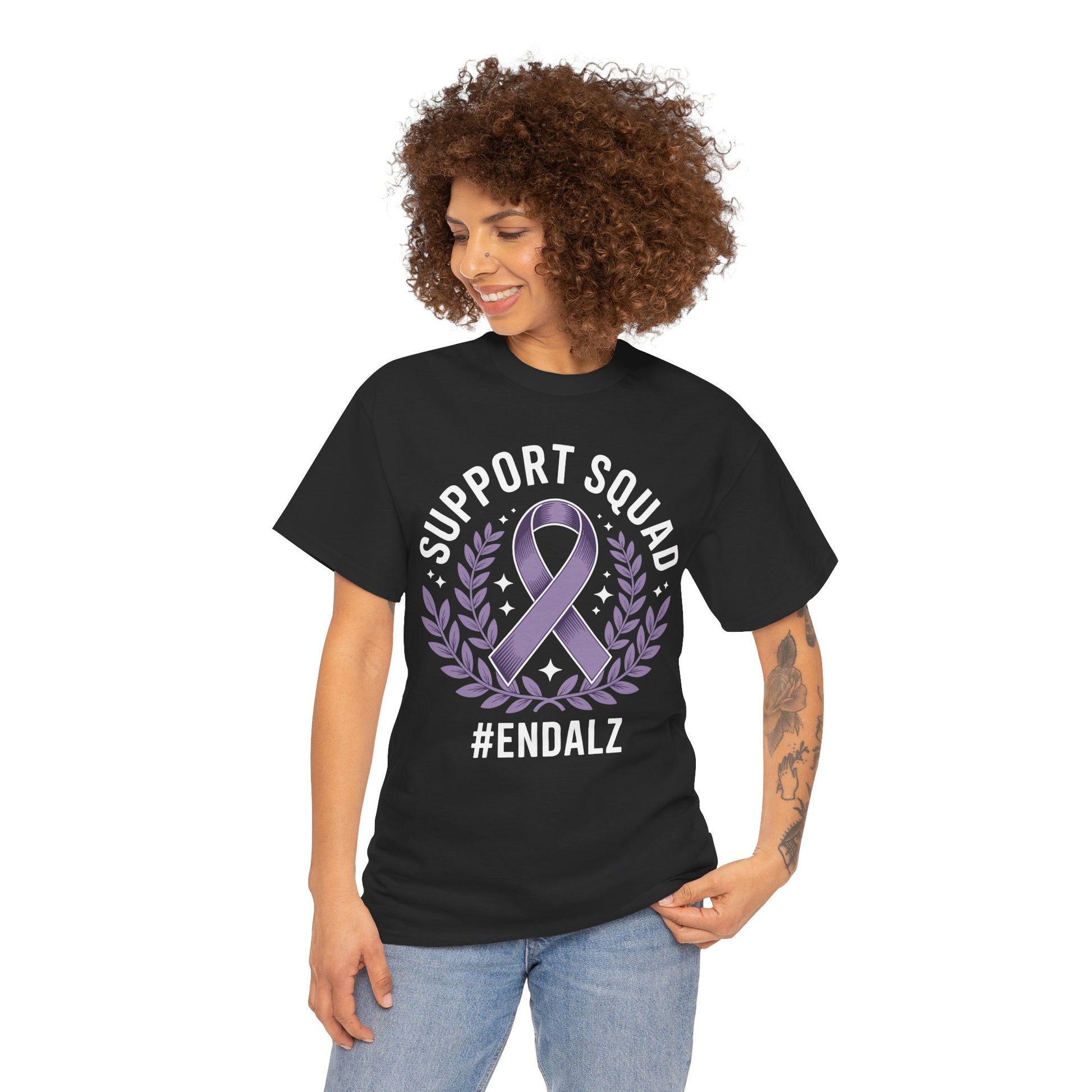Support Squad #ENDALZ Alzheimer Awareness Unisex T-shirt | TEEZOCA 