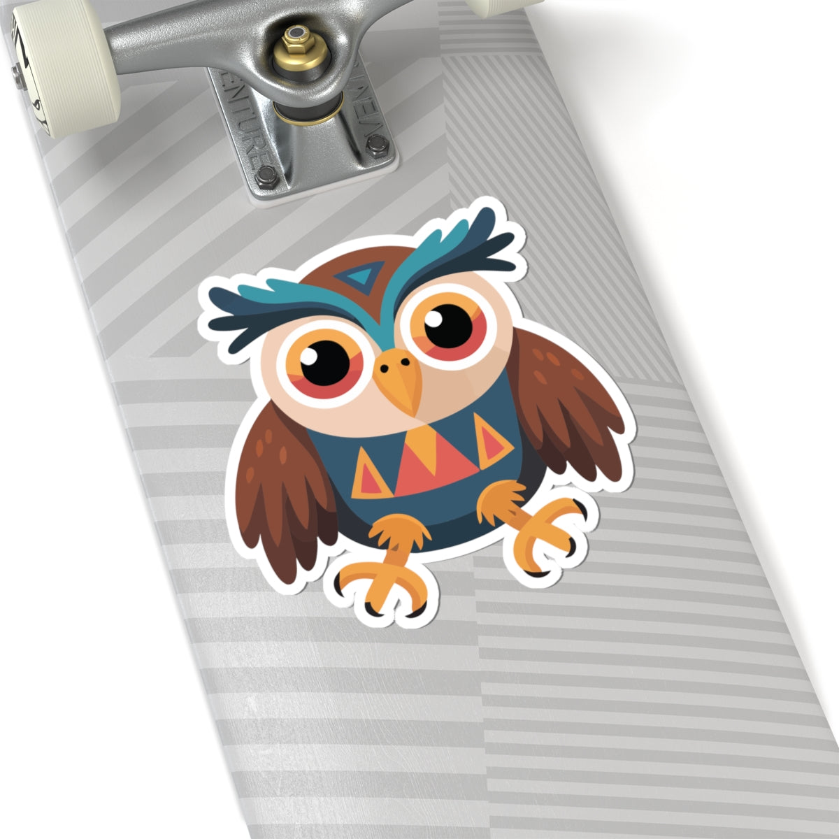 TEEZOCA geometric tribal owl sticker with bold colors