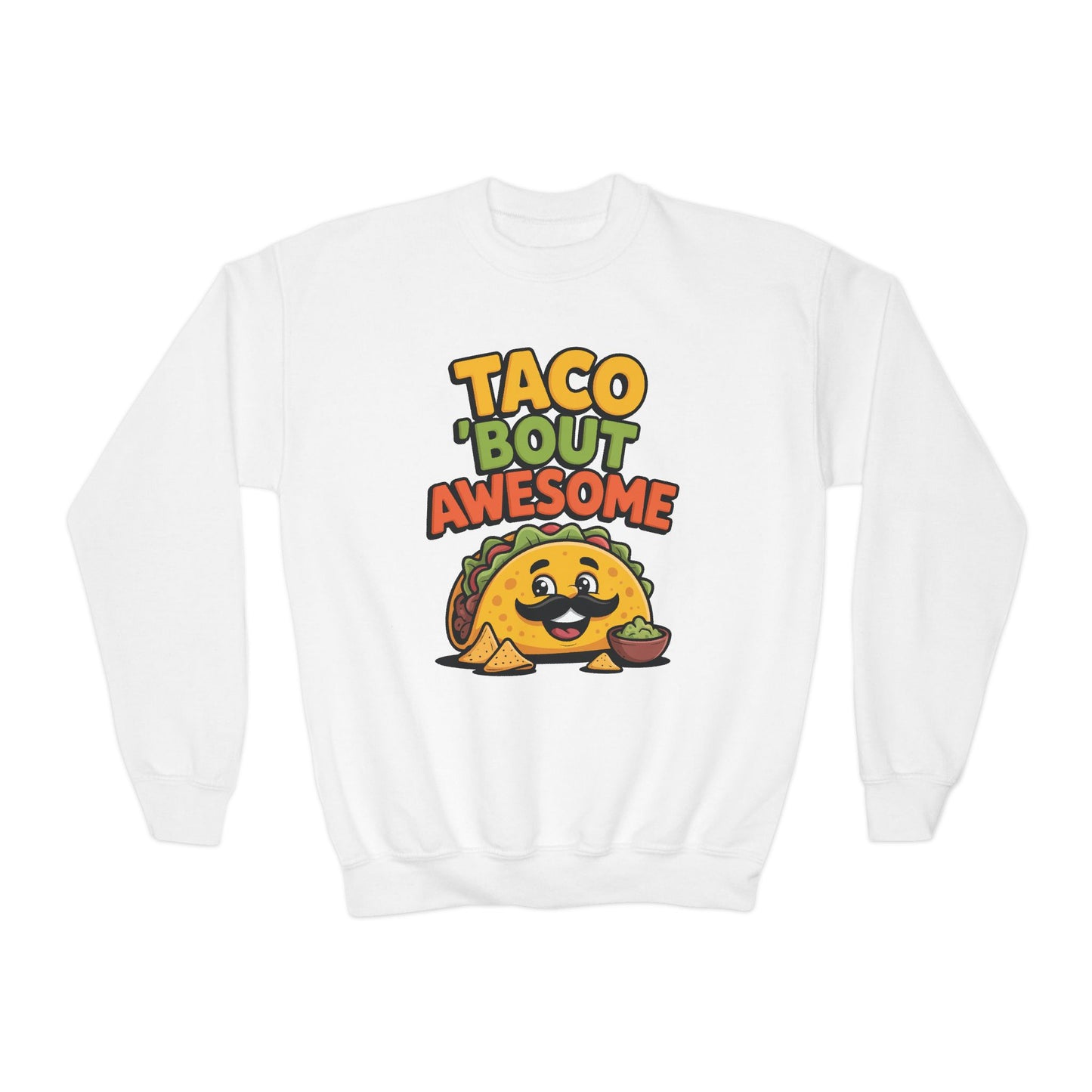Taco ’Bout Awesome Kids Crewneck Sweatshirt | TEEZOCA 
