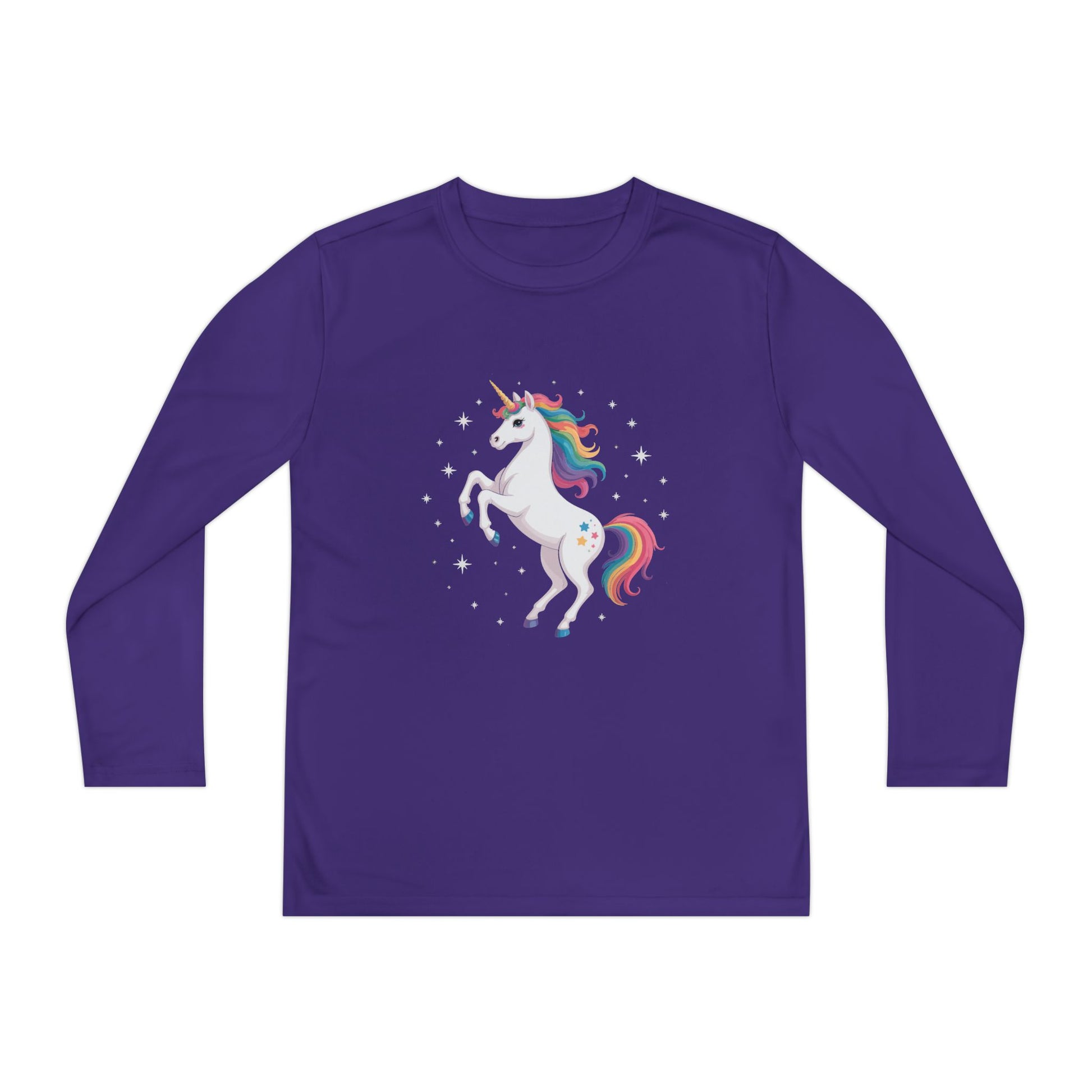 Youth Long Sleeve Tee — Rainbow Unicorn Graphic TEEZOCA