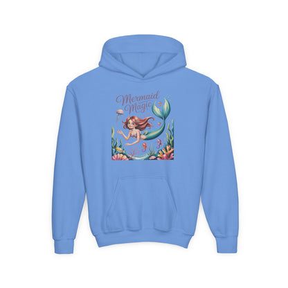 Mermaid Magic Youth Hoodie — Cute Mermaid Graphic Sweatshirt for Kids TEEZOCA