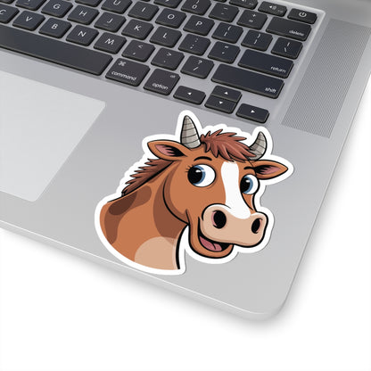 TEEZOCA cute cow sticker cartoon cow head illustration