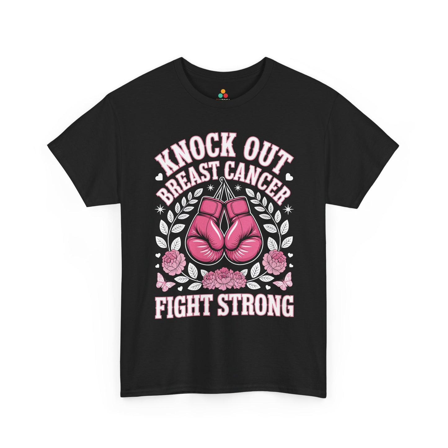Knock Out Breast Cancer Awareness Fight Strong Pink Ribbon Unisex T-shirt | TEEZOCA 