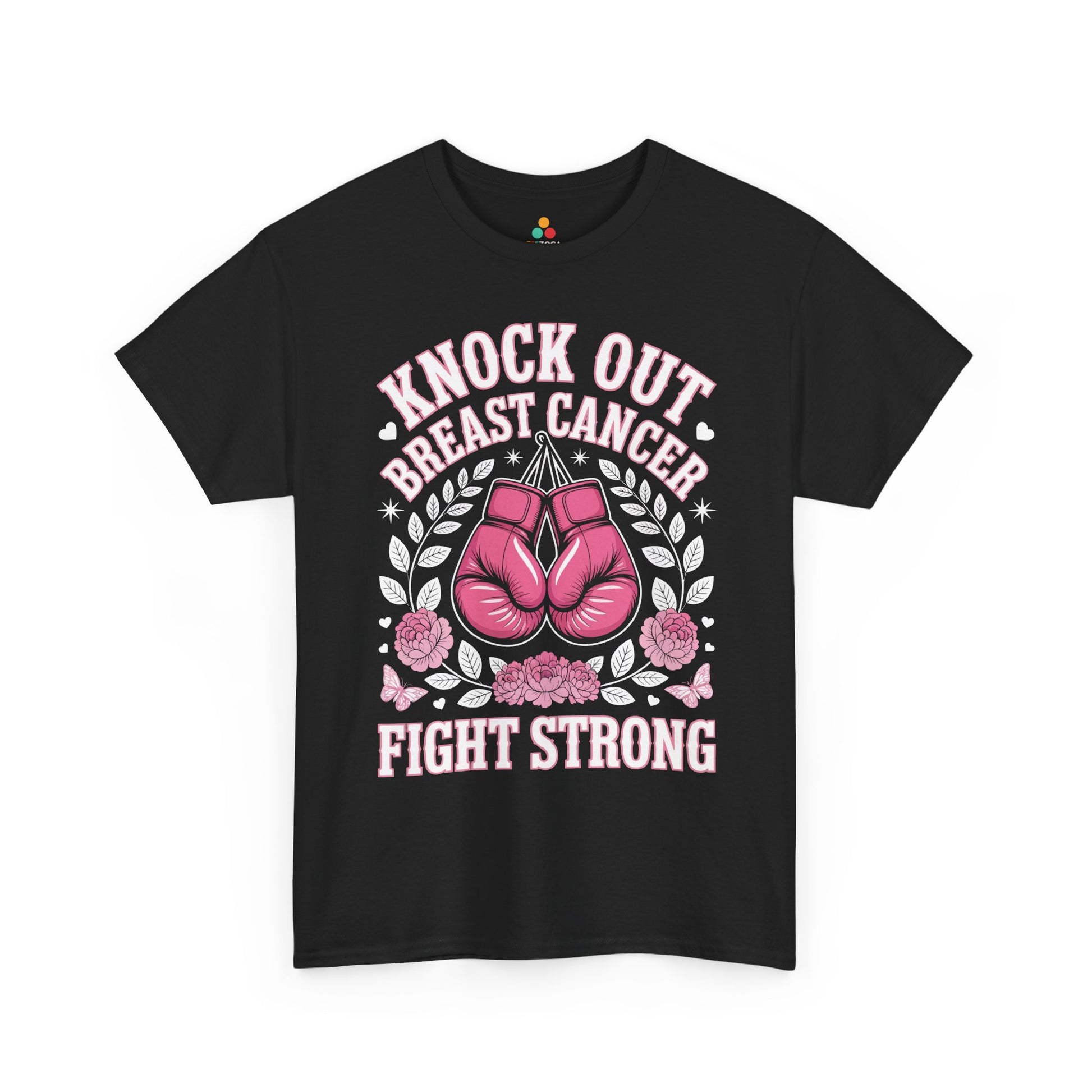 Knock Out Breast Cancer Awareness Fight Strong Pink Ribbon Unisex T-shirt | TEEZOCA 
