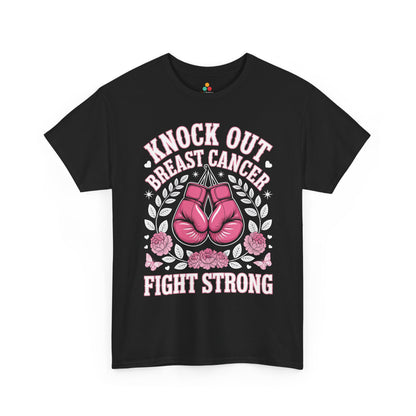 Knock Out Breast Cancer Awareness Fight Strong Pink Ribbon Unisex T-shirt | TEEZOCA 