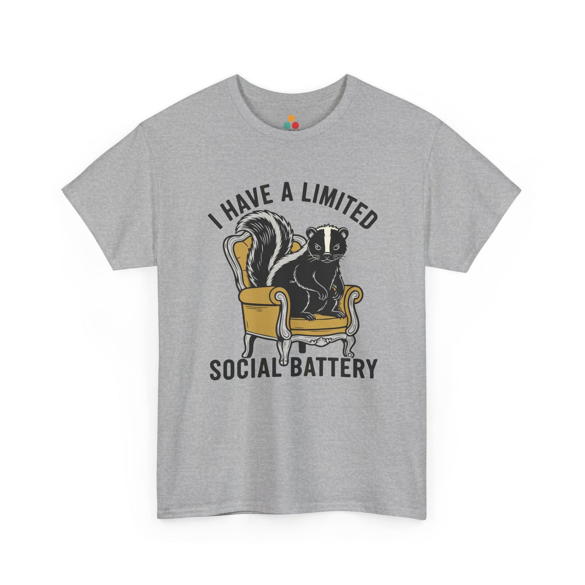 Skunk Social Battery Graphic T-Shirt - "I Have a Limited Social Battery" Funny Introvert Tee | TEEZOCA 