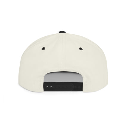 White cap with black accents on a white background