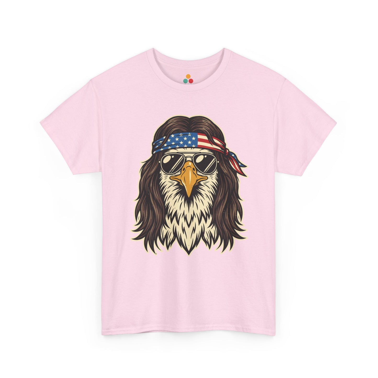 USA Patriotic Bald Eagle Mullet Bandana T-Shirt – Funny 4th of July 250th Anniversary America 1776 2026 Tee | TEEZOCA 