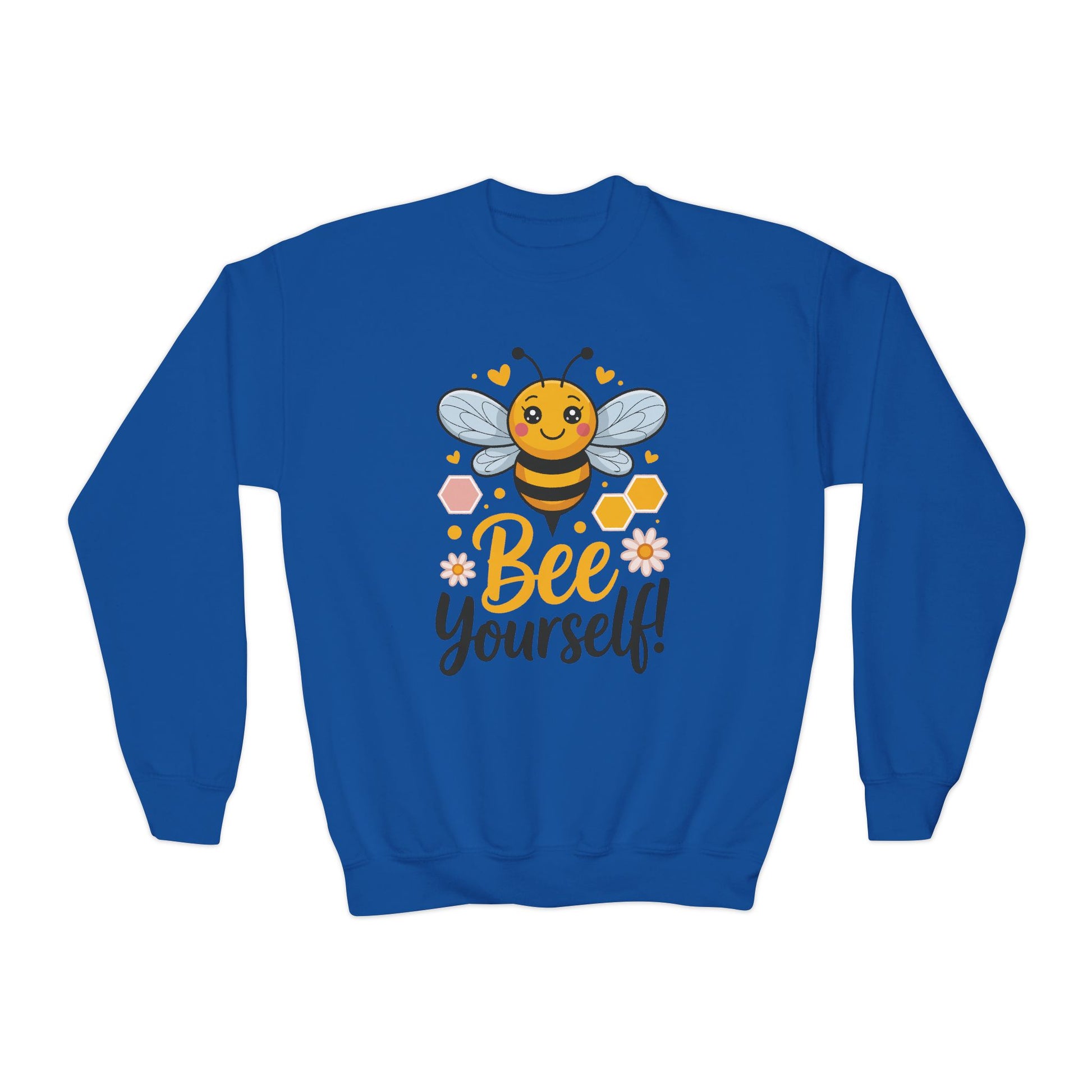 Youth Bee Yourself Sweatshirt — Cute Kids Crewneck with Bee Graphic TEEZOCA