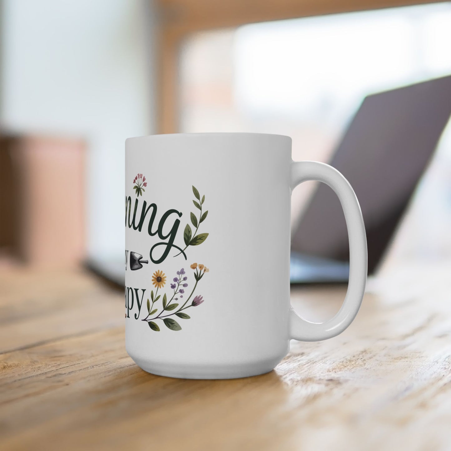 TEEZOCA mug design expressing Gardening Is My Therapy peaceful garden lifestyle